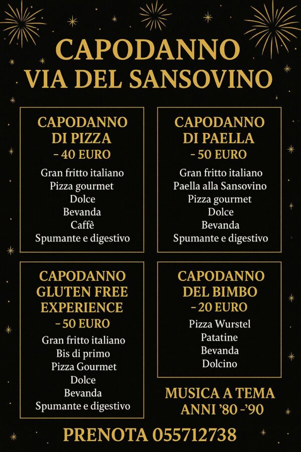 Capodanno Ristorante Pizzeria Pizzaman Sansovino Firenze 2